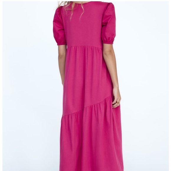 < Zara Fuchsia Tiered Maxi Dress > - Picture 6 of 6